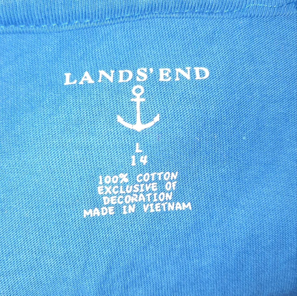 Lands End Kids Cover Up Blue size Large (14)